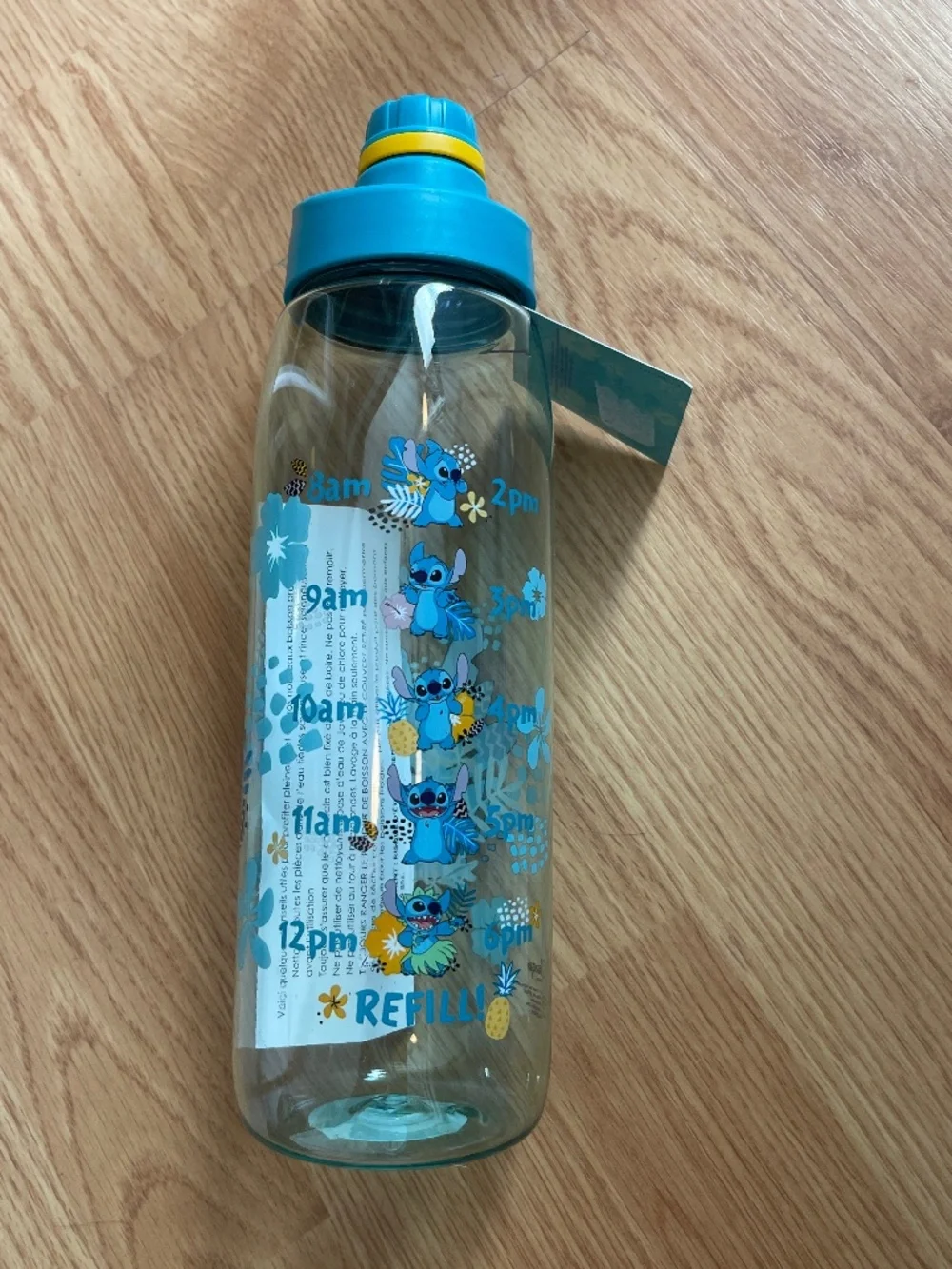 Stitch Plastic 28 oz Sports Bottle with Hinged Handle and Screw Lid